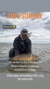 Read more about the article LINO JUBILADO – THE CARP WHISPERER – AT BASS PRO SHOPS THIS SUNDAY, NOVEMBER 5, 2023 at 12-noon!